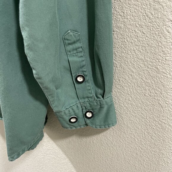 CATAMARAN Button Down Long Sleeve Embellished One of a Kind Shirt, Green - L/XL - Picture 6 of 11